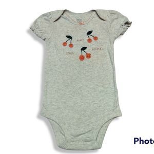 Just One You - Baby Size 18 months - Grey - Cherry Onsie
